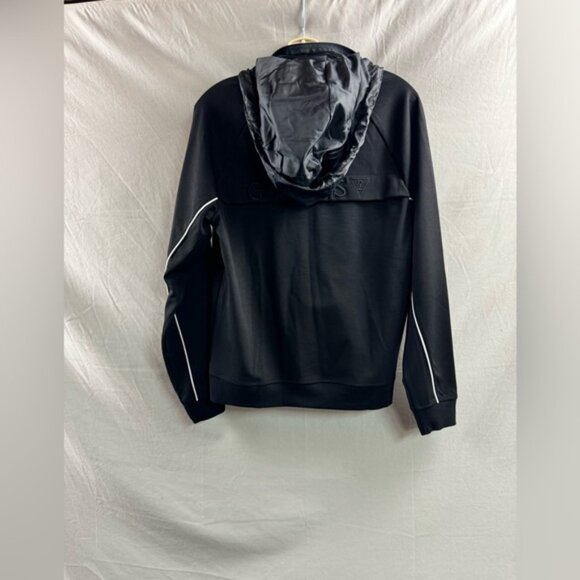 Mens Guess 1/4 Zip Pullover With Hoddie - Picture 3 of 6